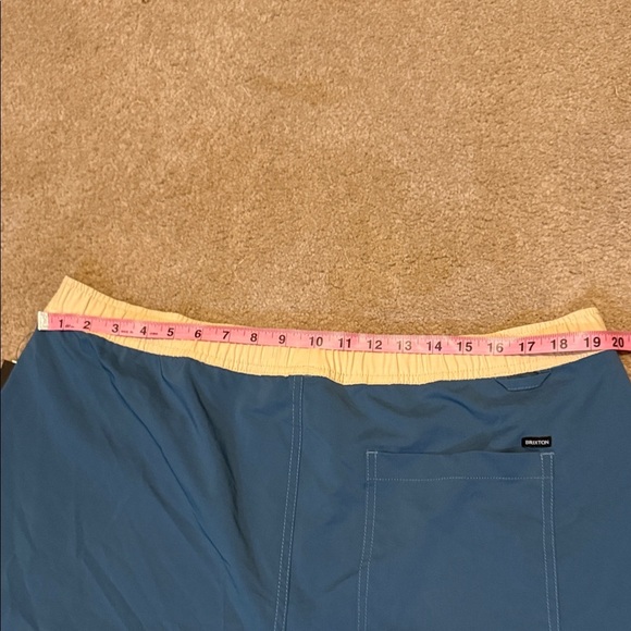Brixton Men's Teal and Tan Swim Board Shorts - Picture 9 of 10